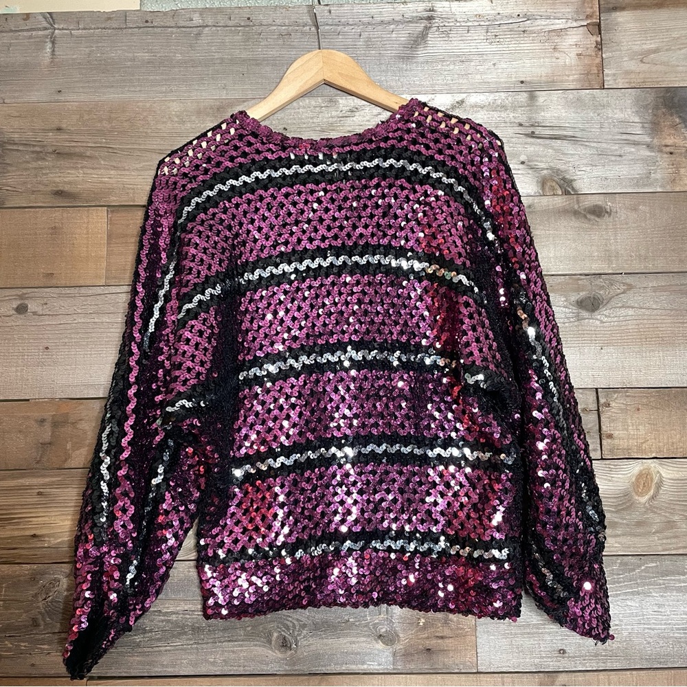 Fun vintage sequin batwing top